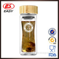 EG501 Eco-friendly glass material double wall easy drinking water filter bottle with custom your own logo